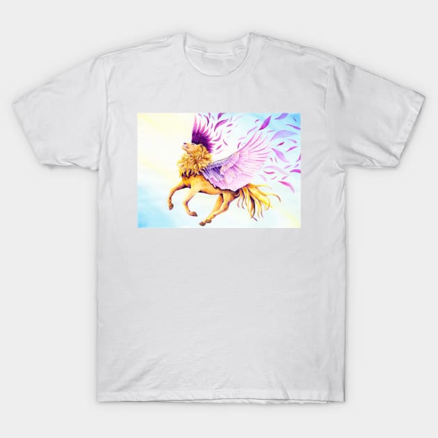 Lion Griffin - Griffon with background T-Shirt by MandalaSoul